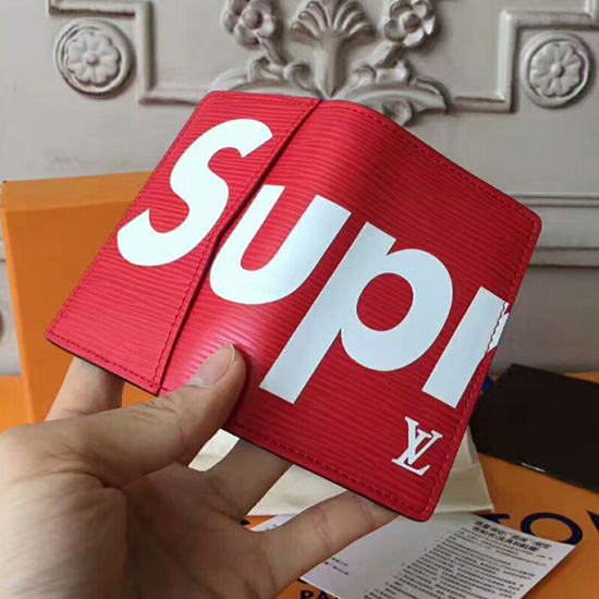 Louis Vuitton x Supreme Pocket Organizer Epi Red ルイ・ヴィトン シュプリーム コラボ ロゴ  二つ折りカードケース レッド エピ 