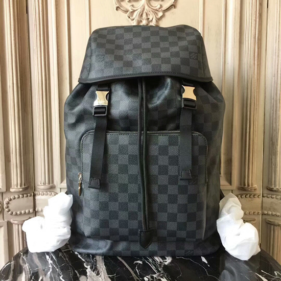 Damier Graphite Zack 🖤SOLD Backpack Black 🎒 ⬅️swipe to see photos ❤️black Damier  graphite coated canvas ❤️black matching leather trim …