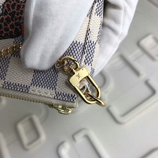 Louis Vuitton Mini Pochette Accessoires N62200 Damier Azur Canvas