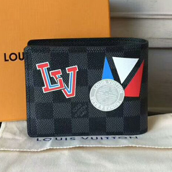 Louis Vuitton Multiple Wallet N64439 Damier Graphite Stickers