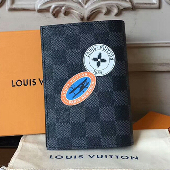 Louis Vuitton Passport Cover N61701 Damier Graphite Canvas