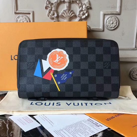Louis Vuitton Zippy Wallet XL N64441 Damier Graphite Canvas