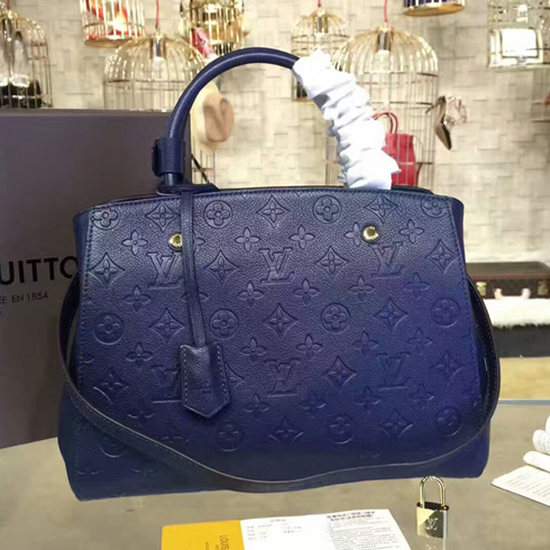 Louis Vuitton Monogram Empreinte Leather Montaigne MM Satchel at