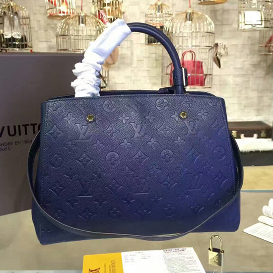 Louis Vuitton M41309 Montaigne MM Tote Bag Monogram Empreinte Leather