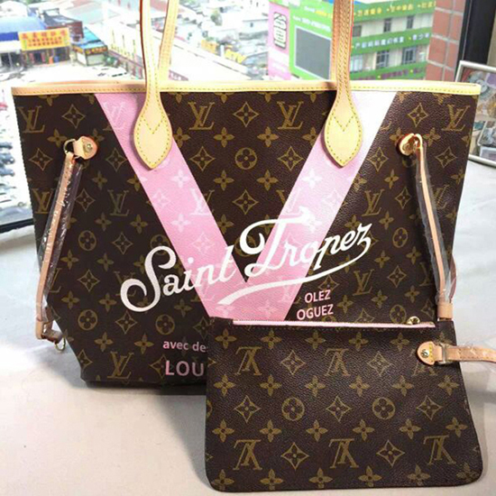 Louis Vuitton M41615 Neverfull MM Sydney Shoulder Bag Monogram Canvas