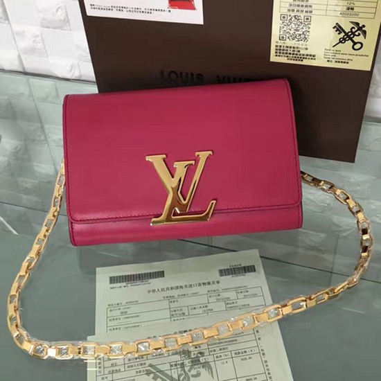 Louis Vuitton M42386 Chain Louise GM Crossbody Bag Taurillon Leather