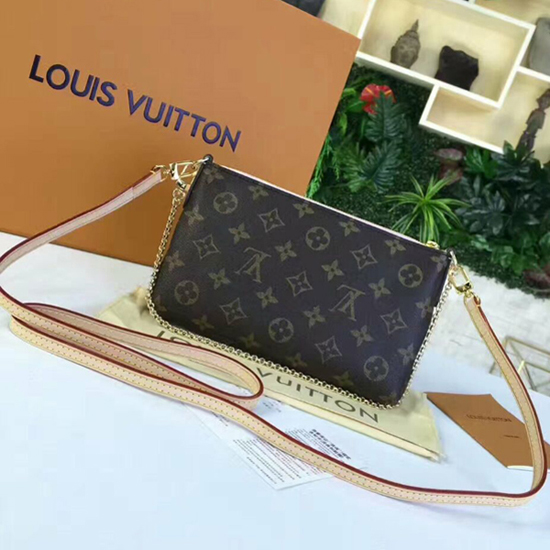Louis Vuitton M44037 Pallas Clutch Crossbody Bag Monogram Canvas