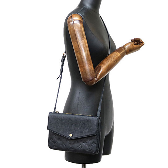 Louis Vuitton Black Monogram Empreinte Leather Twice Crossbody Bag