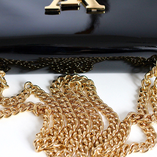 Louis Vuitton M50433 Chain Louise MM Crossbody Bag Monogram Vernis