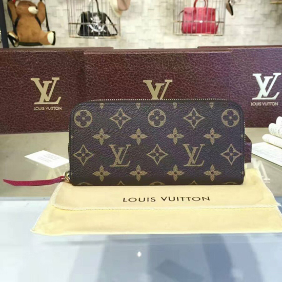 Louis Vuitton M60742 Clemence Wallet Monogram Canvas