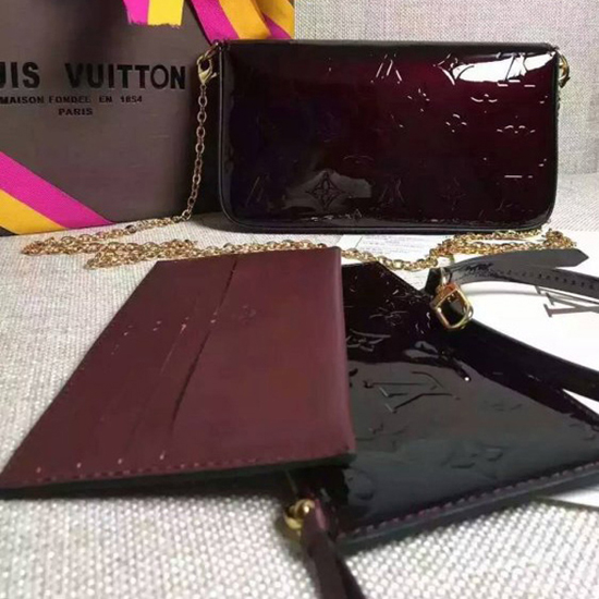 Louis Vuitton M61267 Pochette Felicie Chain Wallet Monogram Vernis