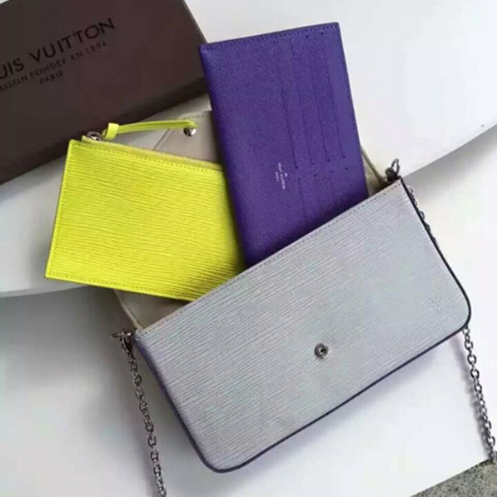 Louis Vuitton M61753 Pochette Felicie Chain Wallet Epi Leather