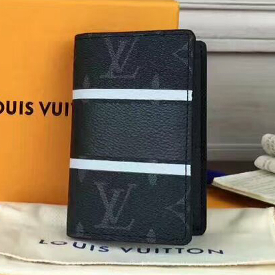 Louis Vuitton M64435 Pocket Organizer Monogram Eclipse Canvas
