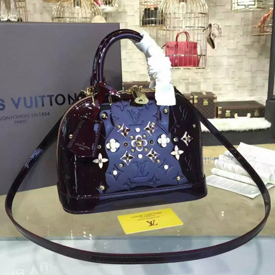 Louis Vuitton M90988 Alma BB Tote Bag Monogram Vernis
