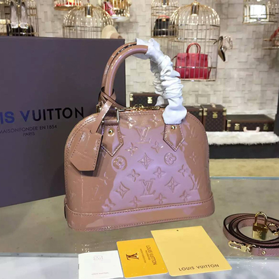 Louis Vuitton M91585 Alma BB Tote Bag Monogram Vernis