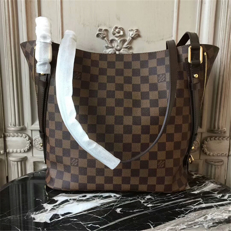 Louis Vuitton N41108 Cabas Rivington Shoulder Bag Damier Ebene Canvas