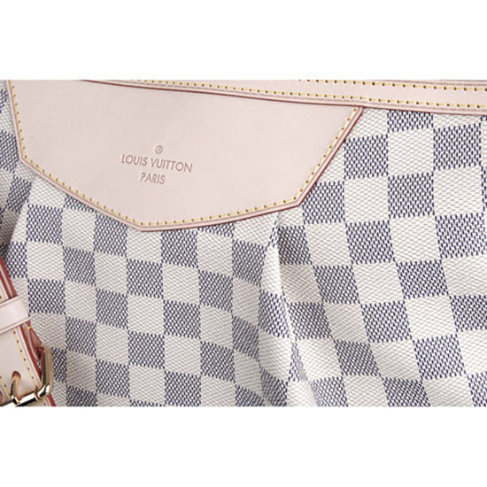 Louis Vuitton N41112 Siracusa MM Crossbody Bag Damier Azur Canvas