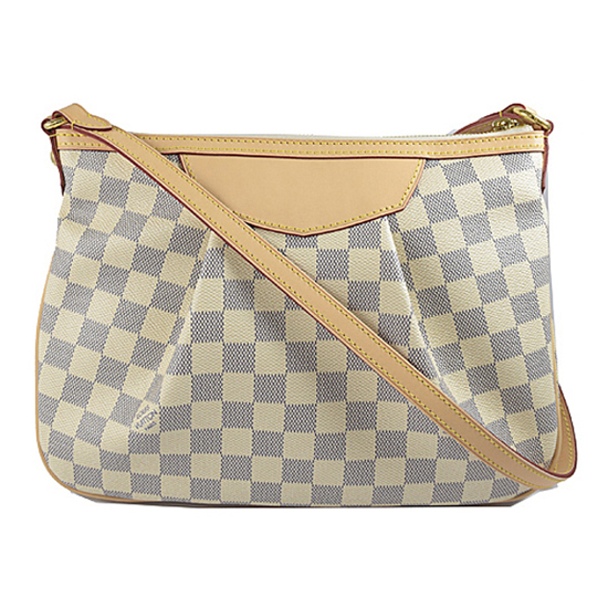 Louis Vuitton N41113 Siracusa PM Crossbody Bag Damier Azur Canvas