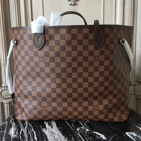 Louis Vuitton N41357 Neverfull GM Shoulder Bag Damier Ebene Canvas