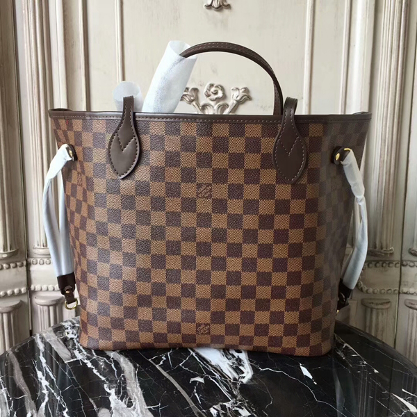 Louis Vuitton N41358 Neverfull MM Shoulder Bag Damier Ebene Canvas