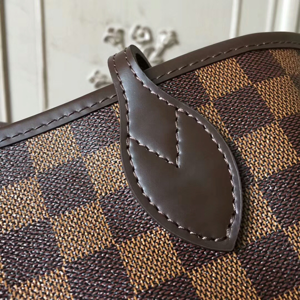 Louis Vuitton N41358 Neverfull MM Shoulder Bag Damier Ebene Canvas