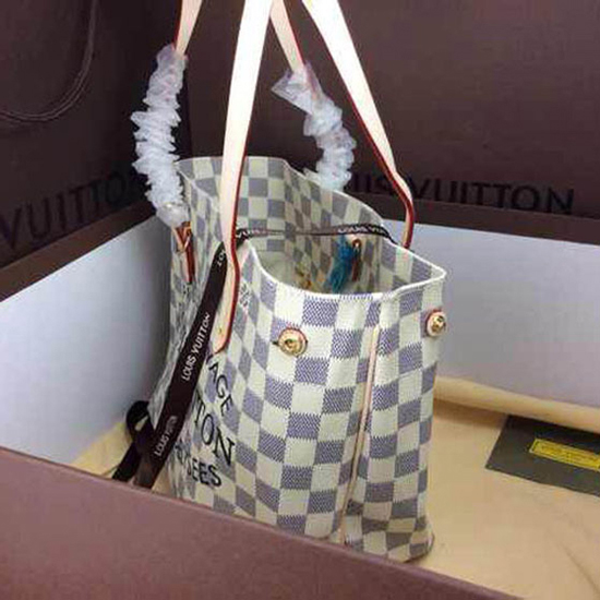 Louis Vuitton N41376 Cabas PM Shoulder Bag Damier Azur Canvas
