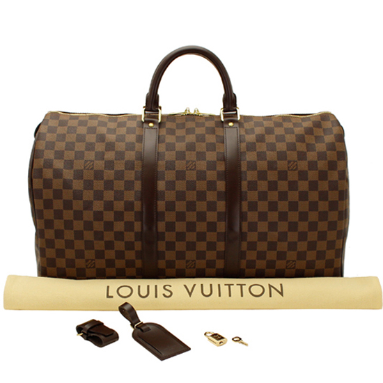 Louis Vuitton N41427 Keepall 50 Duffel Bag Damier Ebene Canvas