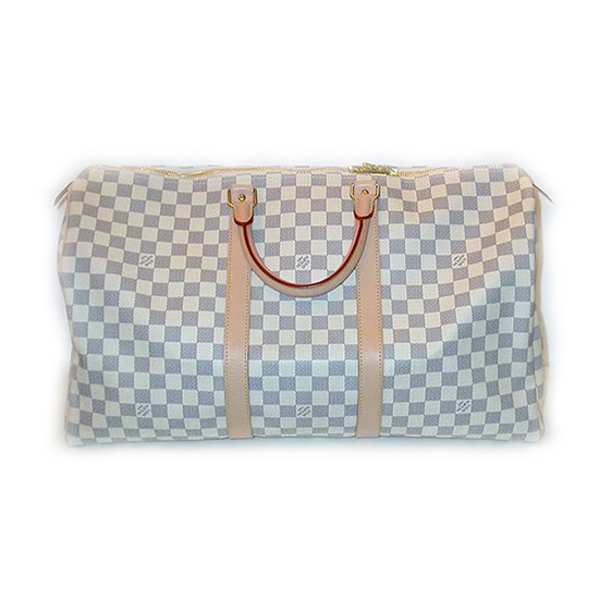Louis Vuitton N41430 Keepall 50 Duffel Bag Damier Azur Canvas