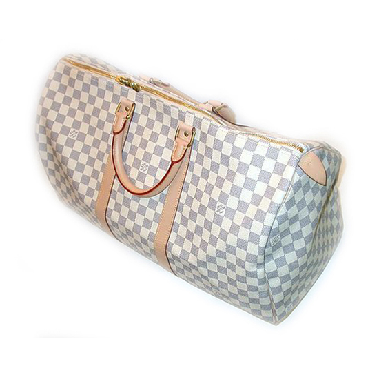 Louis Vuitton N41430 Keepall 50 Duffel Bag Damier Azur Canvas