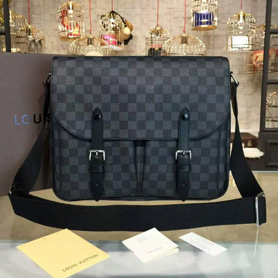 Louis Vuitton N41500 Christopher Messenger Bag Damier Graphite Canvas