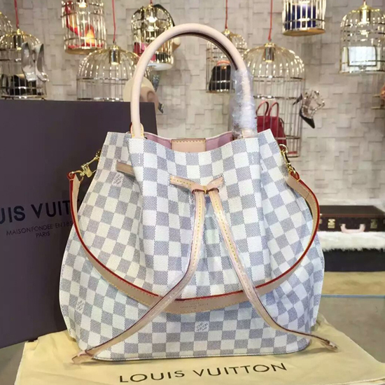 Louis Vuitton N41579 Girolata Tote Bag Damier Azur Canvas