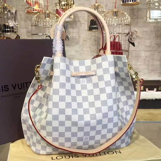 Louis Vuitton N41579 Girolata Tote Bag Damier Azur Canvas