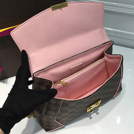 Louis Vuitton N41597 Caissa Clutch Shoulder Bag Damier Ebene Canvas