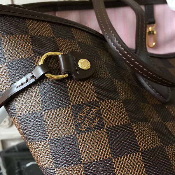 Louis Vuitton N41603 Neverfull MM Shoulder Bag Damier Ebene Canvas