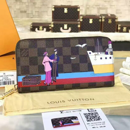Louis Vuitton N41665 Zippy Wallet Damier Ebene Canvas