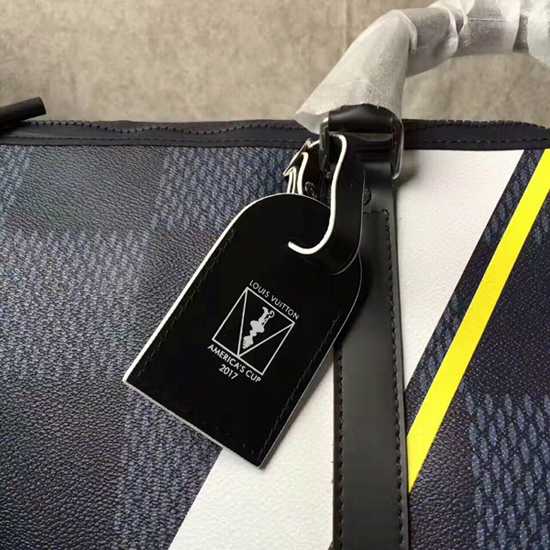 Louis Vuitton N44009 Keepall 55 Bandouliere Duffel Bag Damier Cobalt Canvas