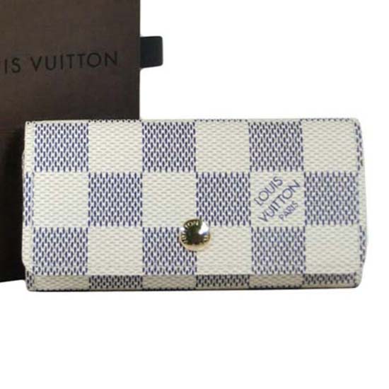 Louis Vuitton N60020 4 Key Holder Damier Azur Canvas