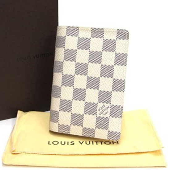 Louis Vuitton N60032 Passport Cover Damier Azur Canvas