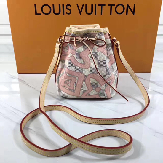 Louis Vuitton N60052 Nano Noe Shoulder Bag Damier Azur Canvas