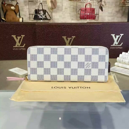Louis Vuitton N61264 Clemence Wallet Damier Azur Canvas