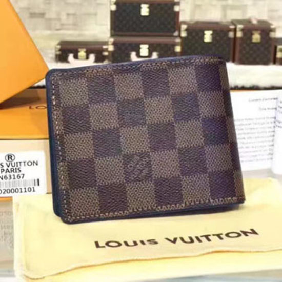 Louis Vuitton N63167 Multiple Wallet Damier Ebene Canvas