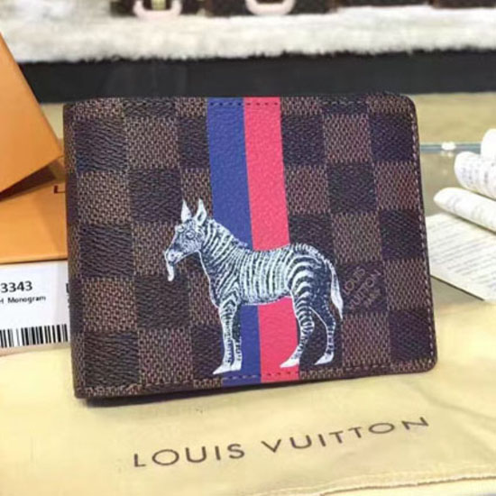 Louis Vuitton N63343 Multiple Wallet Damier Ebene Canvas
