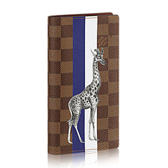 Louis Vuitton Brazza Wallet Savane Giraffe Damier Ebene N63347