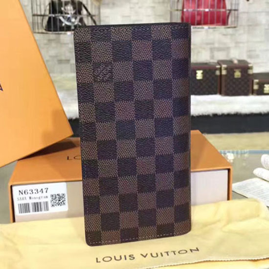 Louis Vuitton N63347 Brazza Wallet Damier Ebene Canvas
