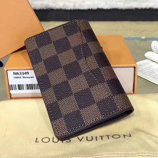 Louis Vuitton N63349 Pocket Organizer Damier Ebene Canvas