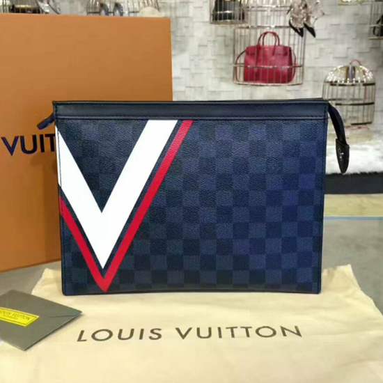 Louis Vuitton N64023 Pochette Voyage MM Damier Cobalt Canvas