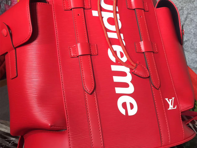 LOUIS VUITTON X SUPREME Epi Christopher Backpack PM Red 976123
