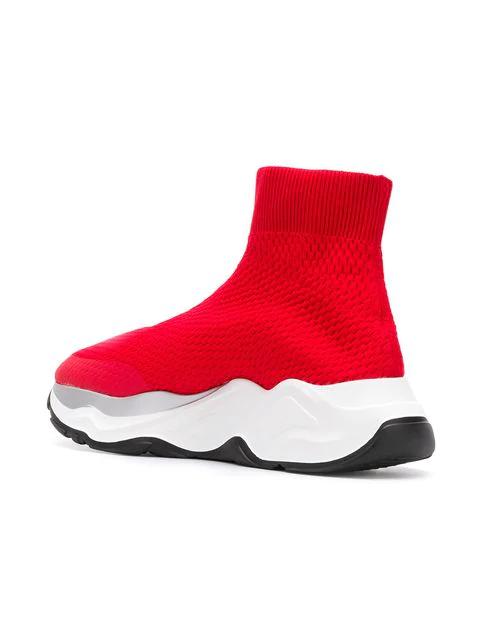 Replica Philipp Plein Hi-top Sock Sneakers Men 13 Red Shoes Low-tops ...